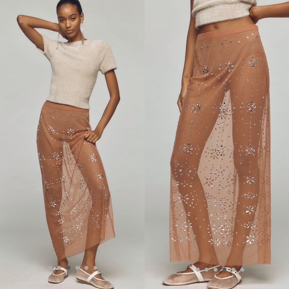 By Anthropologie Crystal Sheer Maxi Skirt - Picture 3 of 13
